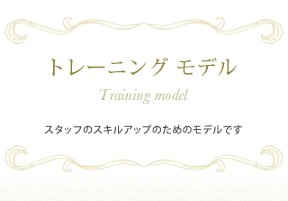 トレーニングモデル　スタッフのスキルアップのためのモデルです